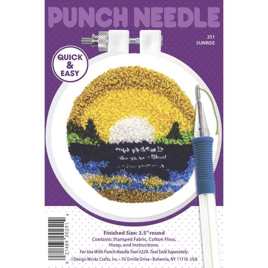 Design Works&#x2122; Round Sunrise Punch Needle Kit